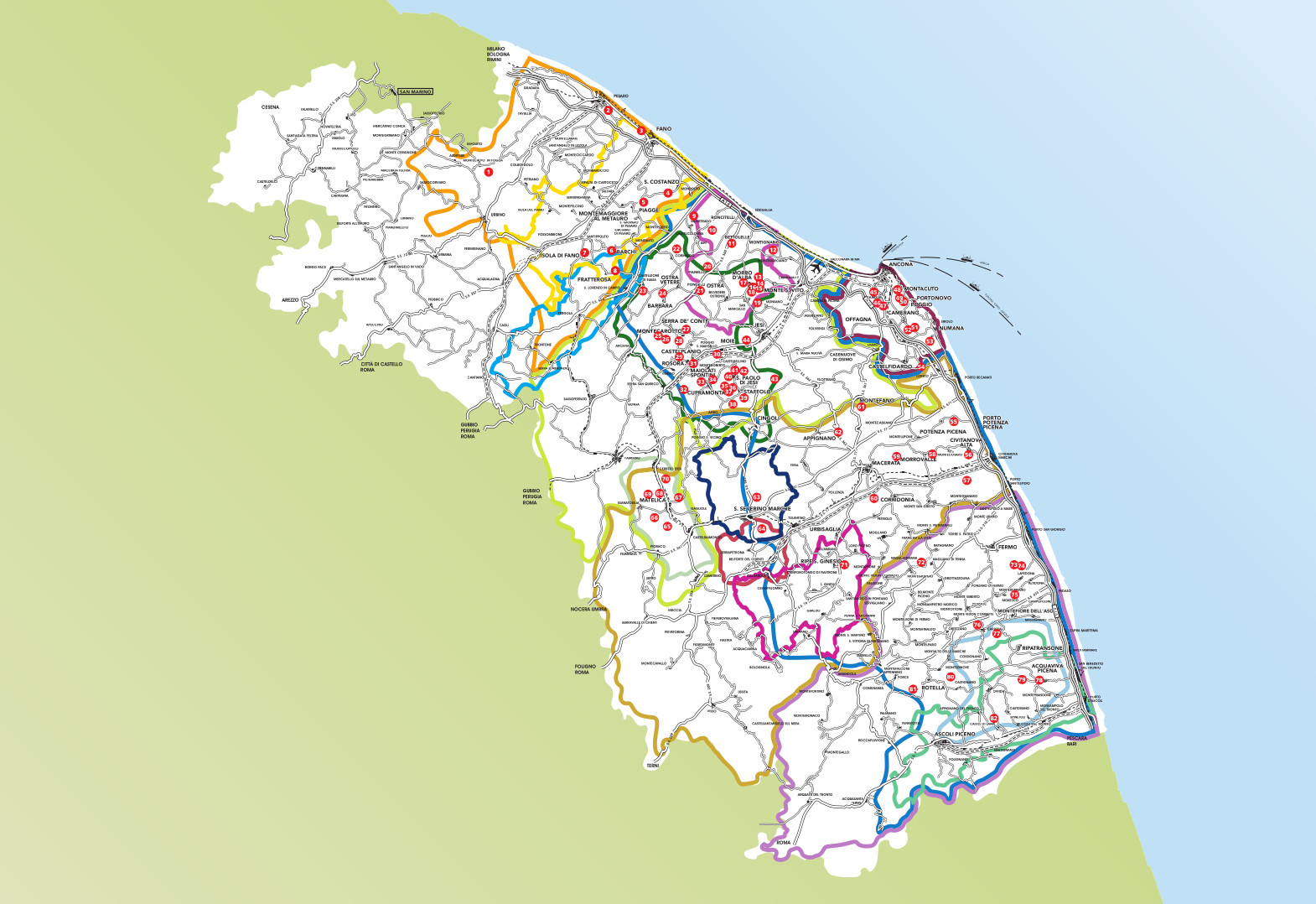 Mappa Soci Movimento Turismo del Vino Marche